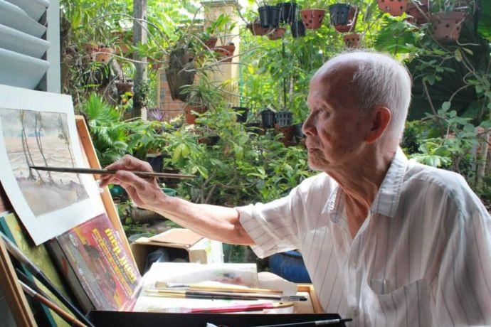 Tranh của họa sĩ Tô Dự, minh họa phong cách nghệ thuật đặc trưng của ông, sắc màu Việt Nam.